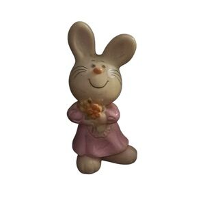 Mini Bunny Figurine in Pink Dress